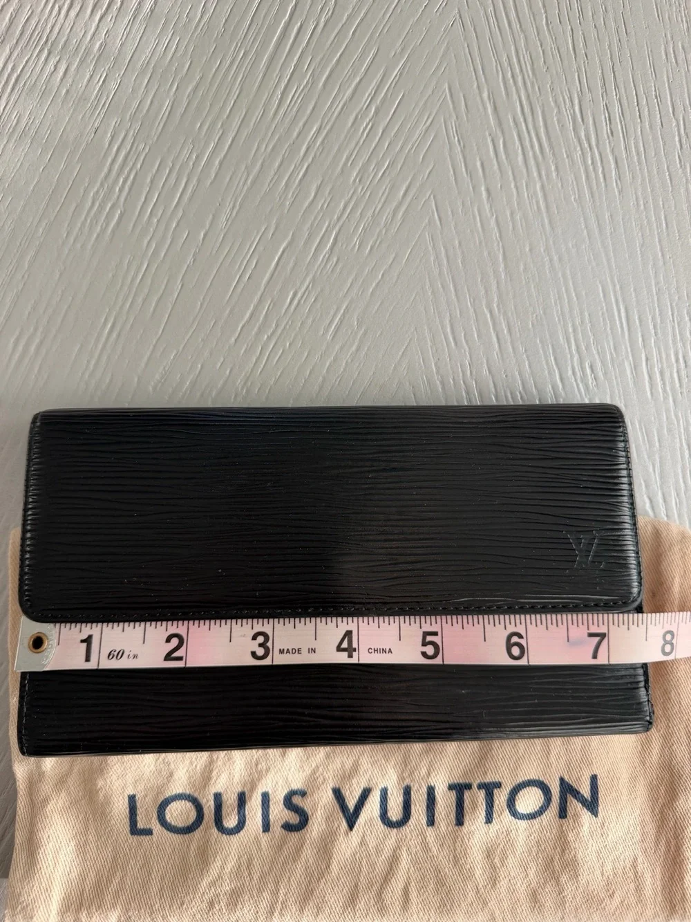Louis Vuitton Black Epi Trifold Leather Clutch Porte Tresor Wallet